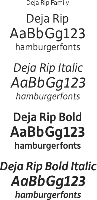 DejaRip Family (4 fonts) font from Anatoletype