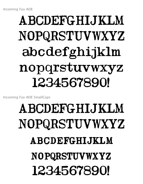 Incoming Fax (2 fonts) font from Astigmatic One