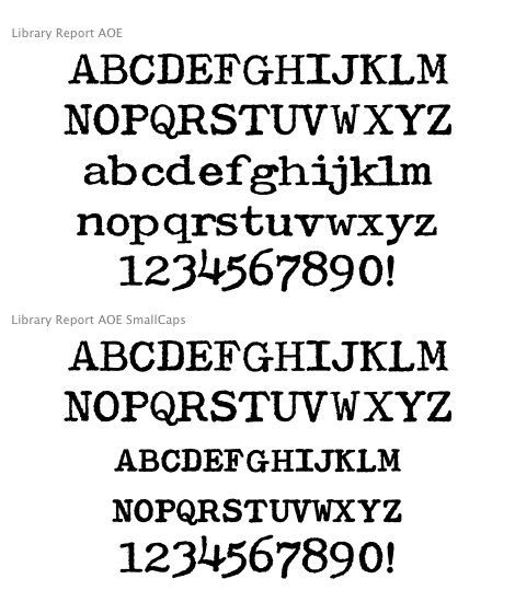 Library Report (2 fonts) font from Astigmatic One