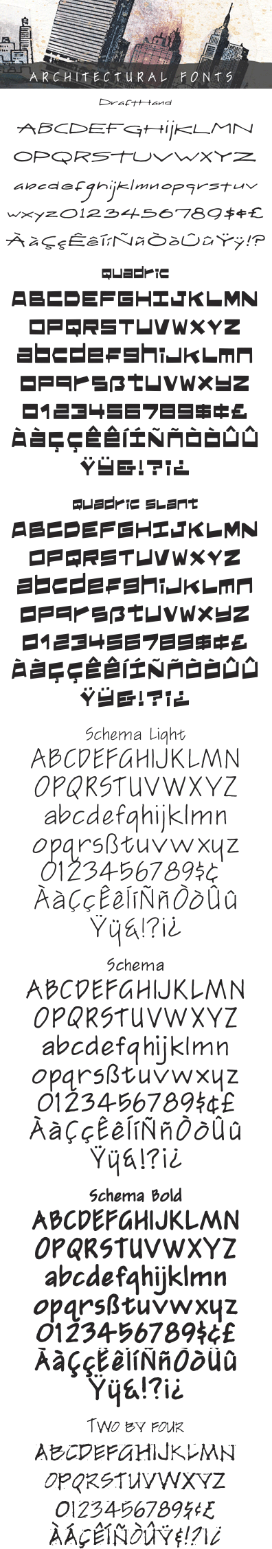 Architectural Fonts font from FontHead Design Inc