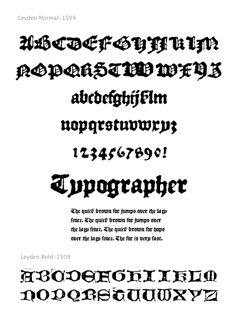 1509 Leyden (N+B) (Commercial License) font from Gilles Le Corre