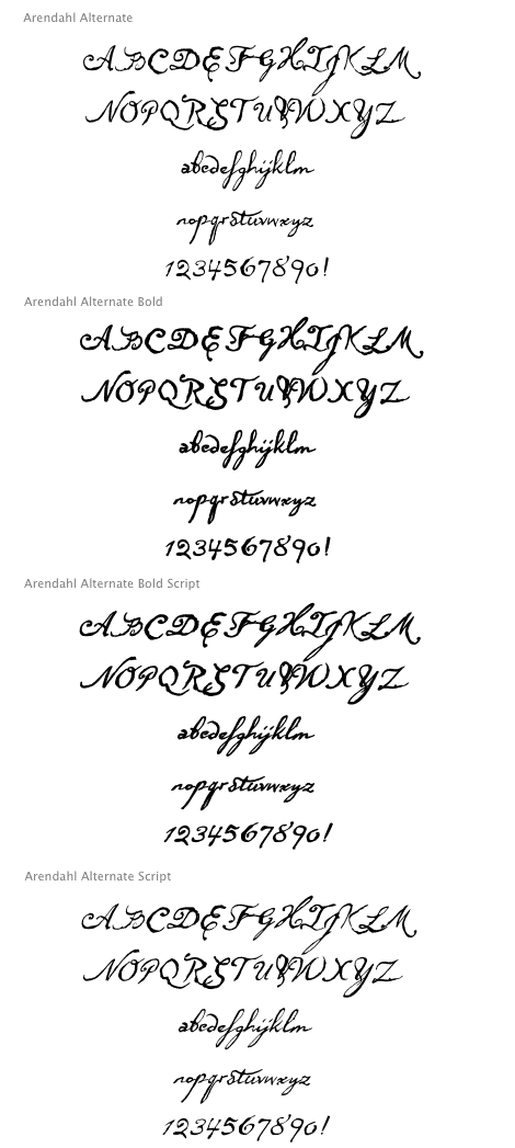 Arendahl Alternate Family (4 fonts) font from Insigne