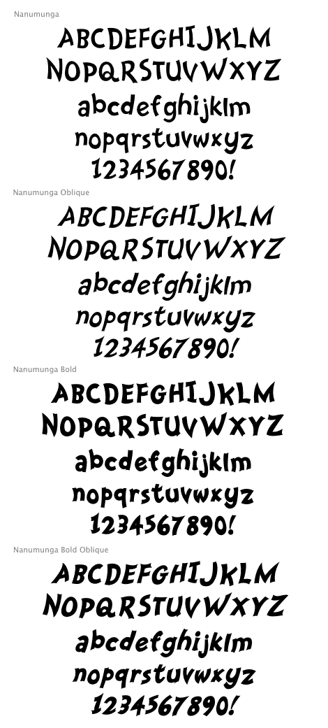 Nanumunga Regular Family (4 fonts) font from Insigne