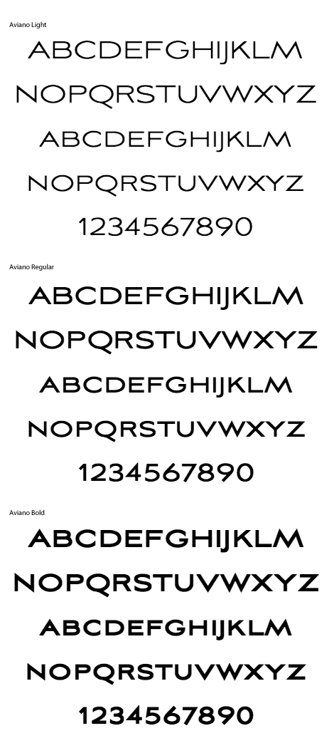 Aviano Sans Family (3 typefaces) font from Insigne