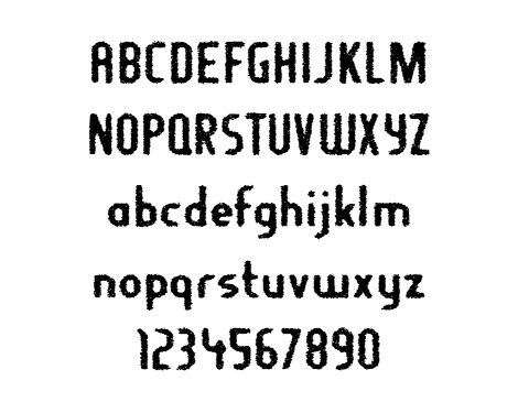 Fragile Bombers Down (Personal License) font from Larabie Fonts