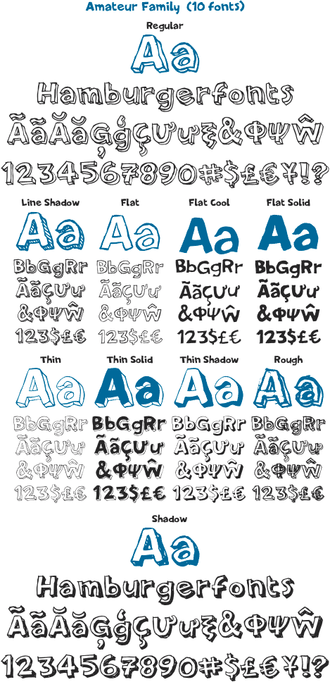 PF Amateur Family (10 Fonts) font from Parachute