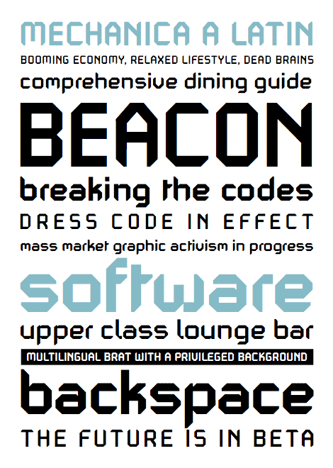 PF Mechanica A Pro Family (2 Fonts) font from Parachute