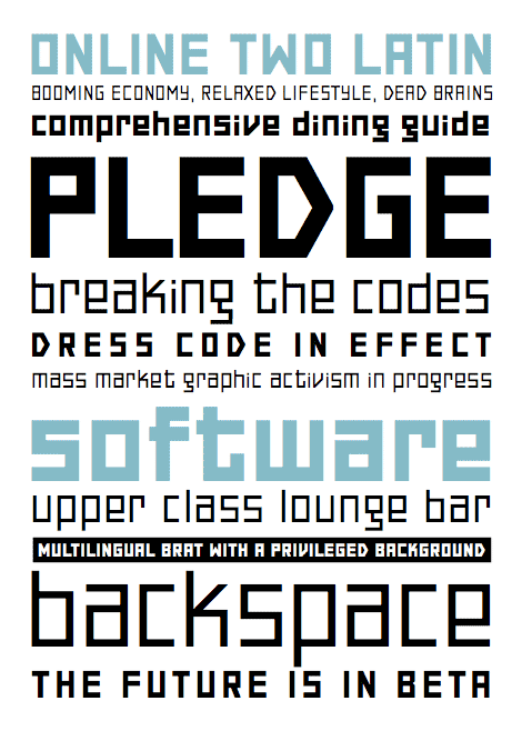 PF Online Two Pro Family (2 Fonts) font from Parachute