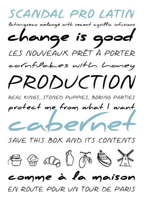 PF Scandal Pro Family (6 Fonts) font from Parachute