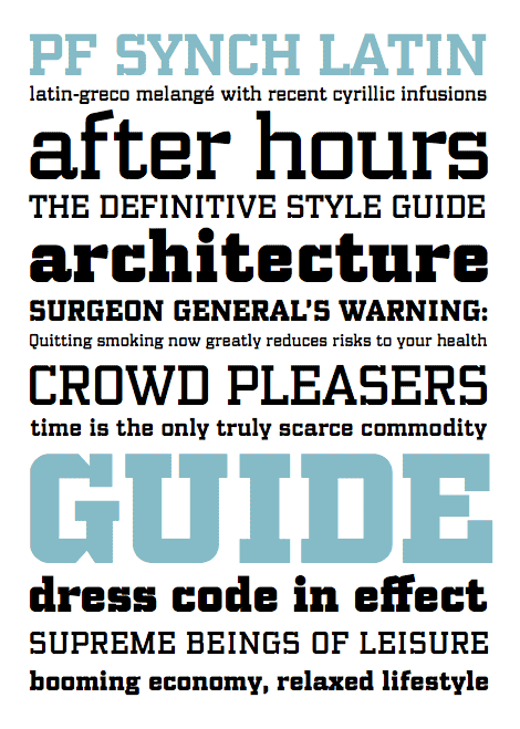 PF Synch Pro Family (4 Fonts) font from Parachute