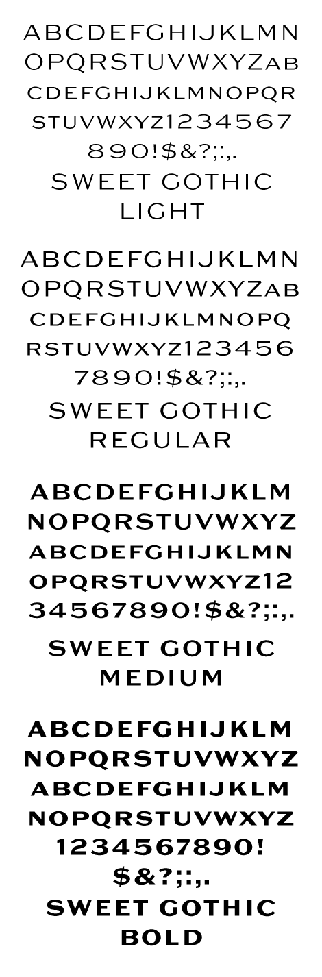 Sweet Gothic Package (4 Fonts) font from Sweet