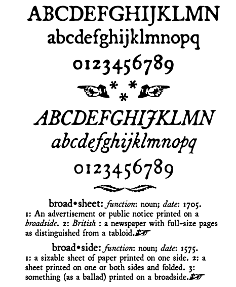 Broadsheet (Regular & Italic) font from Three Islands Press