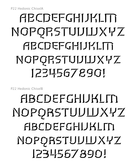 Hedonic Chisel Set (3 fonts) font from International House of Fonts