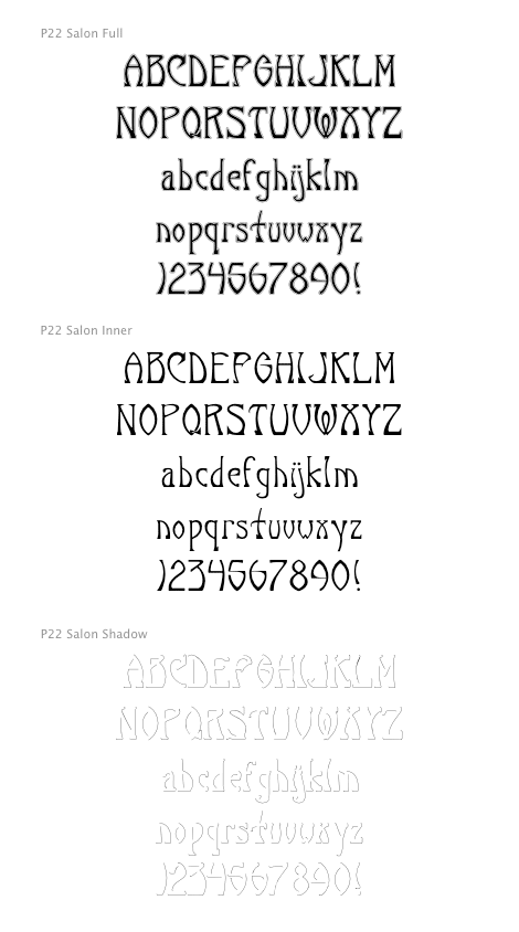 Salon Set (3 Typefaces) font from International House of Fonts