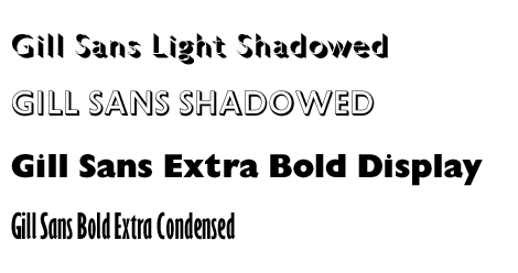 Gill Sans Display/Shadowed Volume font from Monotype Imaging