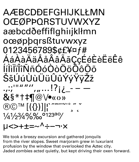 Univers 55 font from Monotype Imaging