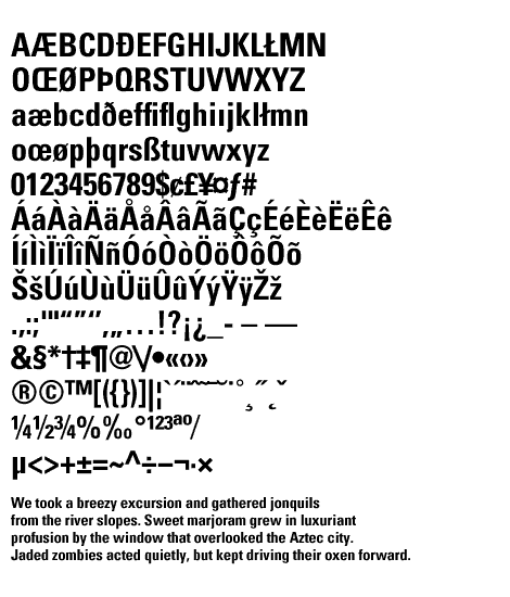 Univers Condensed Bold font from Monotype Imaging