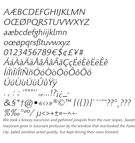 Palatino™ Sans Com Light Italic font from Monotype Imaging