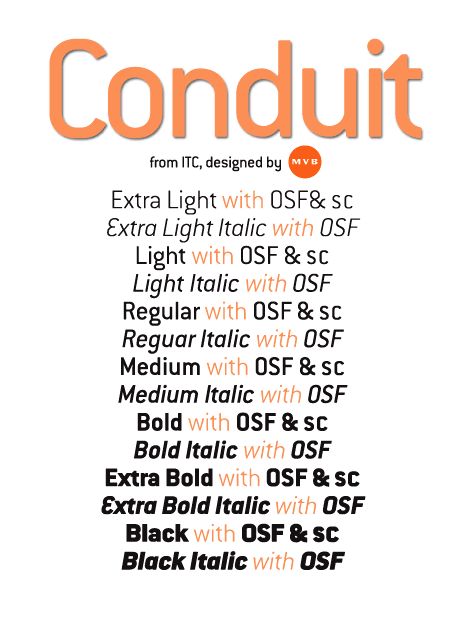 ITC Conduit Complete Family Pack font from Monotype Imaging