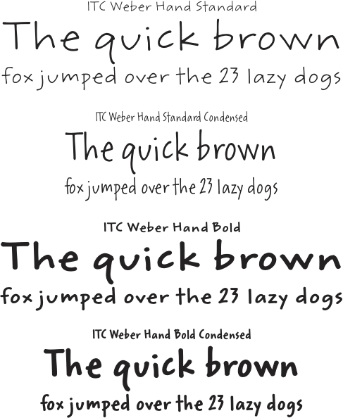 ITC Weber Hand™ Complete Family Pack font from Monotype Imaging