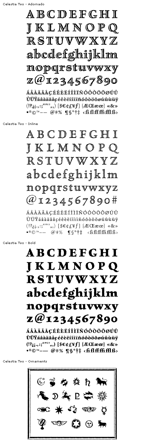 MVB Celestia® Antiqua Two (4 Typefaces) font from MVB Fonts