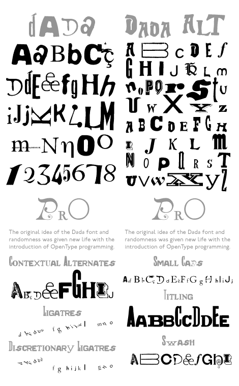 Dada Special Edition (includes Mac PS & TT) font from P22
