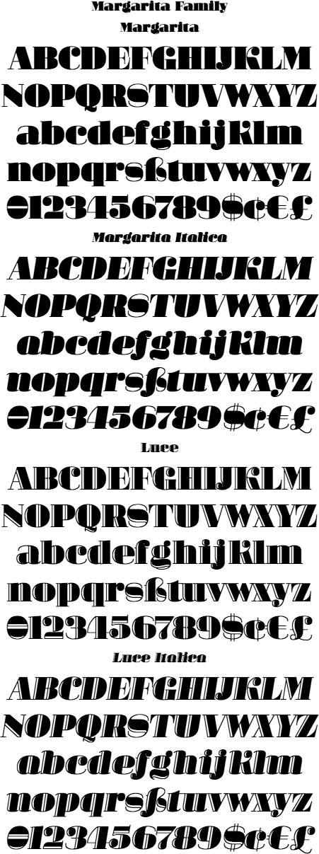 Margarita Family (4 styles) font from PampaType