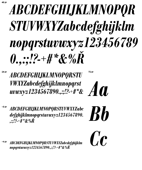 Bodoni Antiqua Demi Bold Condensed Italic font from URW