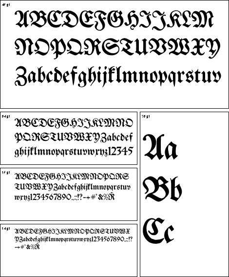 Breitkopf Fraktur Regular font from URW