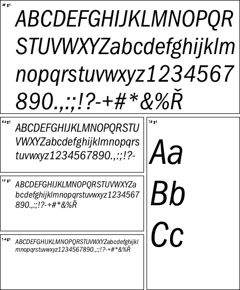 Franklin Gothic URW Book Condensed Italic font from URW