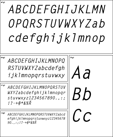 Letter Gothic Medium Italic font from URW