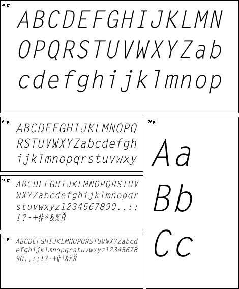 Letter Gothic Regular Italic font from URW