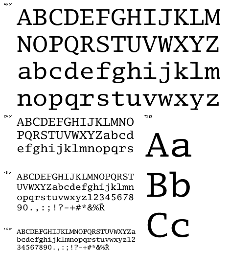 Lucida Typewriter Roman font from URW