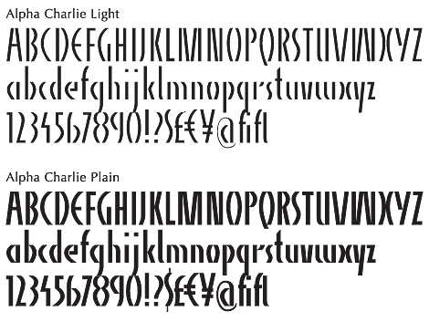 Alpha Charlie 2 cuts font from Wiescher Design
