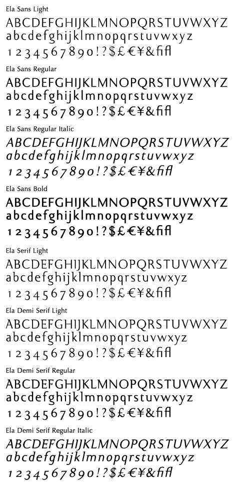 Ela Complete 8 cuts font from Wiescher Design