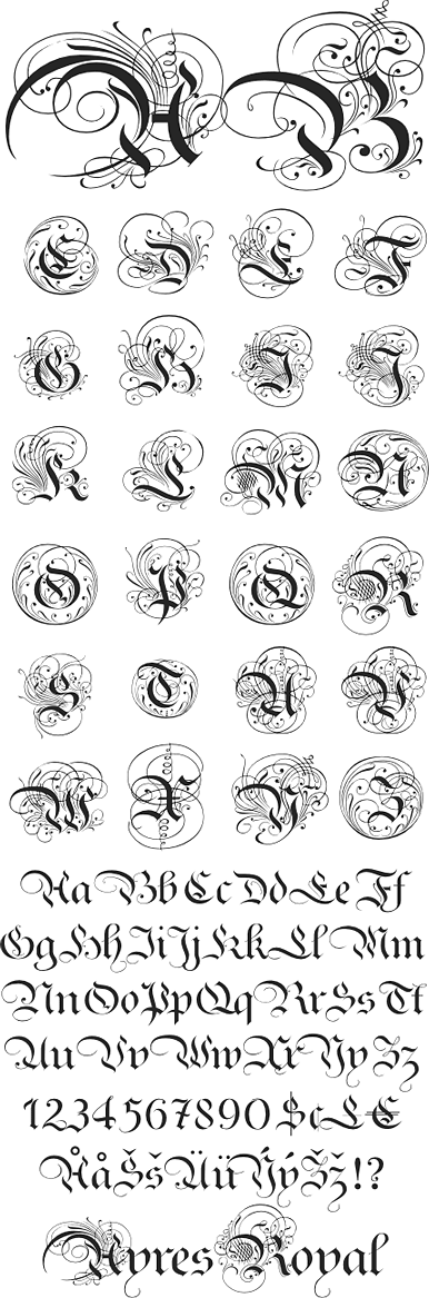 Ayres Royal font from Wiescher Design