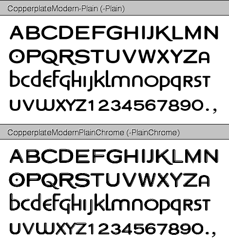 Copperplate Modern Plain Set font from Wiescher Design