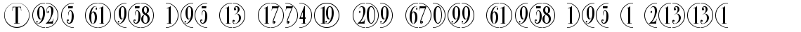 Bullet Numbers Bodoni Cond Pos